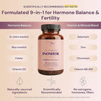 QSTA Myo-Inositol & D-Chiro Inositol Supplement for Women 2050mg (40:1 Ratio) – 9-in-1 Hormonal Balance & Metabolic Support with Folate, Vitamin B6, B12, D3, Zinc & Chromium. 90 Myo Inositol Capsules