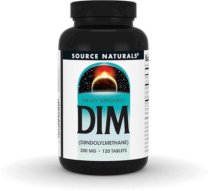 Source Naturals DIM, Diindolylmethane 200mg with BioPerine, Vitamin E & More - 120 Tablets