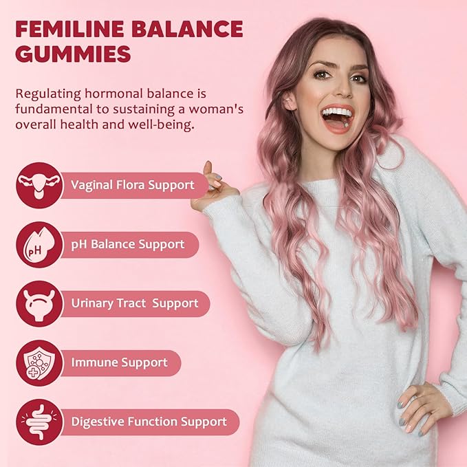 （2 Pack） Premium Feminine Balance Gummies for Women, Support pH Balance & Vaginal Probiotics Health Gummies with Cranberry Pineapple Powder, D-Mannose, Sugar Free, Gluten Free, Vegan