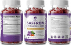 Lukaree 10-in-1 Saffron Gummies Supplements for Mood, Focus & Eye Support with L-Theanine 200mg, GABA, Ashwagandha, Lutein, Zeaxanthin & Astaxanthin, Sugar Free, Vegan, Berry Flavor, 2 Pack 120 Count