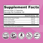 Beef Organ Supplement for Women - Beef Liver, Kidney, Heart and Uterus Tissue, Supports Women's Overall Energy and Health - Pasture Raised in New Zealand - No Fillers or Flow Agents - 120 Capsules