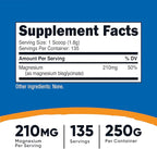 Nutricost Magnesium Bisglycinate Powder (Unflavored, 250 Grams) - Non-GMO, Vegan Supplement