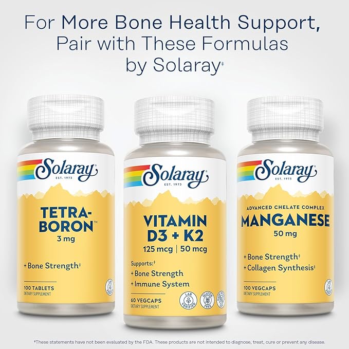 SOLARAY Vitamin D3 K2, K2 D3 Vitamin Supplement for Calcium Absorption, Bone Strength, Cardiovascular & Immune Function Support, Made Without Soy, 60-Day Guarantee, 60 Servings, 60 VegCaps