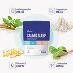 VivoNu Calm & Sleep Powdered Drink Mix Raspberry L Theanine Ksm-66 Ashwagandha Magnesium Glycinate Vitamin D 3 Supplements for Relaxation & Focus (VSC_M7)