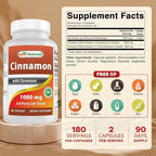 Best Naturals Cinnamon 2000 mg Equivalent with Chromium 400 mcg per Serving - Metabolism Support - 180 Capsules