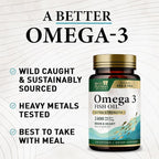 Omega 3 Fish Oil Supplements - 2400mg Fish Oil Per Serving - Triple Strength Omega-3 with EPA & DHA Fatty Acids - Natural Heart, Brain & Immune Support - Wild Caught, Bottled in USA - 120 Softgels