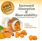 Turmeric Curcumin Supplement Gummies - 95% Curcuminoids with Turmeric & Ginger, Black Pepper for Best Absorption, Nature's Vegan Joint Support, Non-GMO, Gluten Free, Tasty Peach Flavor - 60 Gummies