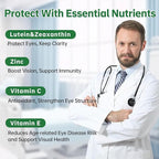 Zooone Lutein Eye Vitamins Supplement 90pcs, Lutein & Zeaxanthin for Women Men to Against Macular & Dry Eye, Multivitamin for Vision & Ocular Health with Zinc, VC, VE