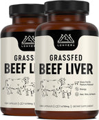 Lonvera Grass Fed Beef Liver Supplement – 3000mg Freeze Dried Desiccated Organs – Nutrient Source for Joints, Bones, Hair, Skin, Nails & Daily Energy – 120 Pasture-Raised Capsules - 60 Day Supply