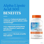 Doctor's Best Alpha Lipoic Acid Supplement 300mg - Alpha-Lipoic Acid Caps for Men & Women, ALA Antioxidant Support for Nerve Health, Aids in Cellular Function, Non GMO, Gluten Free - 180 Veg Capsules