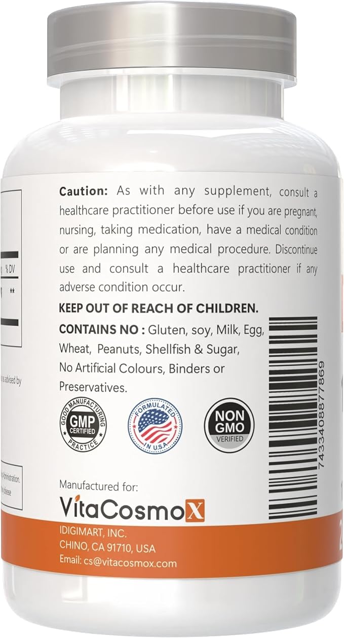 Diosmin Capsules, 240 Count, 1000 mg Serving, Vegan, Citrus Bioflavonoids 100% Vegetarian, Non-GMO & Gluten Free Diosmin Supplement with Max Strength - 2 Packs
