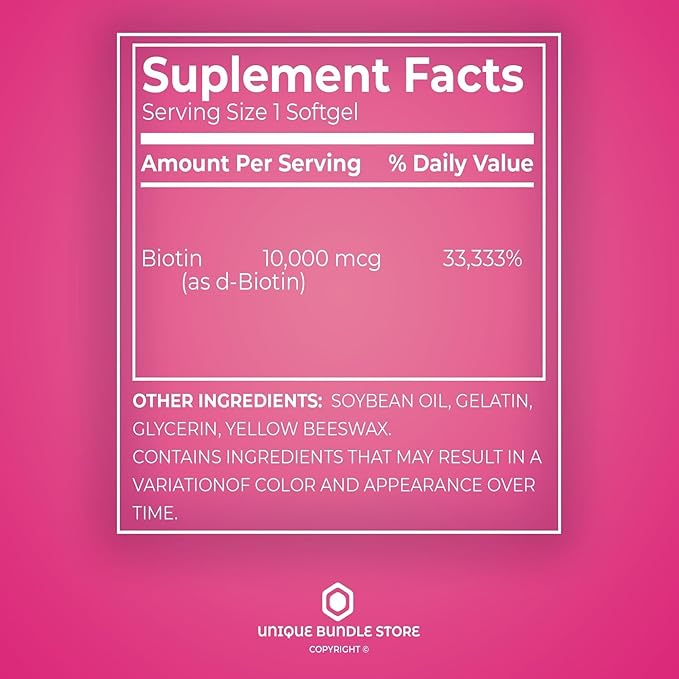 Biotin 10,000 mcg – 120 Tablets, High Potency Biotin Supplement, Vitamin B7 for Hair Skin and Nails for Women and Men, Biotin 10000 mcg Daily Support (Pack of 3)