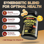 Ubiquinol CoQ10-200mg-Softgels with Vitamin E & Omega 3, High Absorption Coenzyme Q10 Support Heart Health & Energy-Production Powerful-Antioxidant, 120 Counts