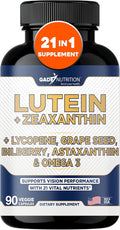 Gade Nutrition Lutein and Zeaxanthin Supplements | Astaxanthin Eye Vitamins with Omega 3, Resveratrol, Bilberry, Lycopene, Quercetin, Ginkgo Biloba, Vitamin D and More Eye Care Vitamins and Minerals