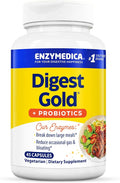 Enzymedica Digest Gold + Probiotics, 2-in-1 Digestive Enzymes & Probiotic Support, Promotes Gut Health with 1 Billion Active Cultures, 45 Capsules