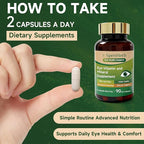 Eye Vitamin and Mineral Supplement Vision Support, 90 Capsules with Lutein and Zeaxanthin Vitamin C E Zinc Copper, Eye Health Supplements for Adults, 2 PCS