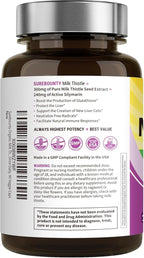Milk Thistle, Concentrated Seed Extract, 80% Silymarin, Liver Support Cleanse Detox, Fatty Liver Supplements, Non-GMO, No Gluten & Soy, 90 Veggie Caps, 3 Month Supply
