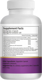 15-in-1 Liposomal NMN Supplement, 2000mg per* Serving*, 120 Day Supply, 99% Pure, NAD+ NMNH Alternative with Nicotinamide Mononucleotide, Resveratrol, TMG, CoQ10, Quercetin & Glutathione, 2 Bottles