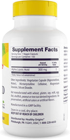 Healthy Origins Alpha Lipoic Acid, 300 mg - Alpha Lipoic Acid Supplement - Antioxidant Support - Gluten-Free Supplement - 150 Veggie Capsules