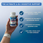 4-in-1 Probiotics, Prebiotics & Postbiotics with 18 Digestive Enzymes for Women & Men - Complete Gut & Digestive Support Supplement - Bloating Relief and Enzymes for Digestion - Non GMO - Vegan