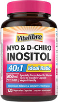 Inositol Supplement, Myo-Inositol & D-Chiro Inositol Supplements for Women, 40:1 Ideal Ratio, Hormone Balance and Women’s Wellness, 120 Vegan Capsules