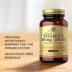 Solgar Vitamin E 268 mg (400 IU) - 100 Softgels - Naturally-Sourced Vitamin E as d-Alpha Tocopherol - Gluten Free, Dairy Free - 100 Servings