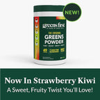 Greens First Original Greens Powder - 49 Superfoods - Organic Fruits & Veggies - Prebiotics, Probiotics & Digestive Enzymes - Antioxidant - Dairy Free/Vegan/Non-GMO (Strawberry Kiwi, 30 Servings)