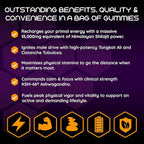 Moogu Pure Himalayan Shilajit 600mg Gummies (45 Days) Tongkat Ali 100:1, Ashwagandha KSM-66®, Maca Root, Cistanche Tubulosa, Cordyceps I Energy, Drive & Stamina I Mixed Berries - Sugar Free Vegan
