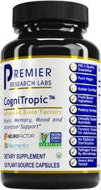 Premier Research Labs Cognitropic - Brain Supplements for Memory and Focus, Focus Supplement, Brain and Memory Power Boost, Clarity Vitamins for Brain, Memory Support - 120 Vegetarian Capsules