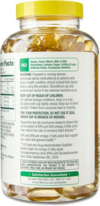 SUREFECT Spring Valley Maximum Care Omega-3 2000mg Fish Oil - 180 Softgels - General Wellness & Cardiovascular Support* - High EPA/DHA (1480mg), Lemon Flavor Organizer.