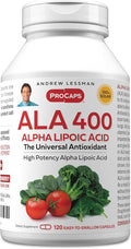 ANDREW LESSMAN Alpha Lipoic Acid ALA 400mg - 120 Capsules - The Universal Anti-Oxidant, Ultra-High Potency, No Additives