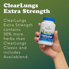 RidgeCrest Herbals ClearLungs Extra Strength, Daily Health Supplement, Natural Lung and Nasal Wellness Formula (120 Vegan Caps, 60 Serv)