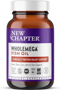 New Chapter Wholemega Fish Oil Supplement - 2000mg per Serving, Clinically Proven Wild Alaskan Salmon Oil with Omega-3 + Vitamin D3 + Astaxanthin, 180 Softgels