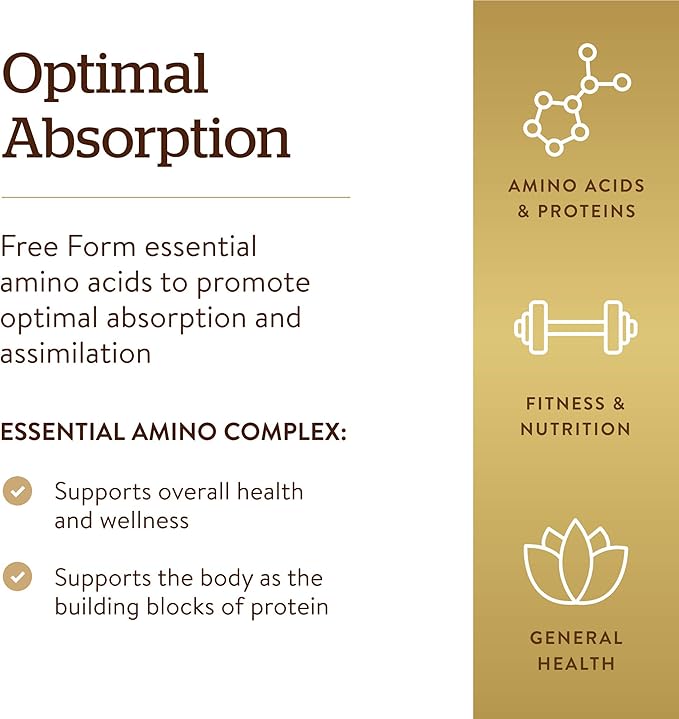 Solgar Essential Amino Complex, 90 Vegetable Capsules - Free Form Essential Amino Acids - Non-GMO, Vegan, Gluten Free, Dairy Free, Kosher - 90 Servings
