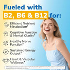 Vitamin B1 500 MG, with Vitamin B12, B6, B2, B1 Vitamin B Complex, Vegan, 120 Capsules