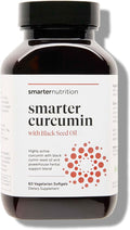 SMARTERNUTRITION Curcumin Softgels - Vegan High Absorption 400 mg Turmeric Supplement + Black Seed Oil & Ginger - 95% Tetrahydrocurcuminoids Non-GMO, USA Manufactured - 60 Ct[30 Servings]