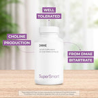 Supersmart - DMAE Supplement 390mg per Day (Dimethylaminoethanol) - from DMAE Bitartrate - Choline Production | Non-GMO & Gluten Free - 150 Vegetarian Capsules