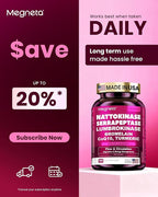 Nattokinase Supplement 12,000 FU (Max Strength) Serrapeptase 360,000 sPU, Lumbrokinase 10,000 FUV & CoQ10 -Systemic Enzymes Complex for Cardiovascular & Circulatory Health Support-100 Capsule