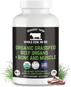Grassfat Farm - USDA Certified Organic 100% Grassfed Beef Organ Supplements - Whole Cow with Nothing Added - Beef Liver, Kidney, Lungs, Heart, Bone & Muscle - NO Uterus or Fallopian - 30-Day Supply