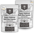 Organic Gelatinized Black Maca 3X Stronger 200 Capsules for Men & Women, Natural Energy Supplement for Focus, Performance, Stamina & Endurance, Mood Enhancement & Stability, Mental Clarity 1000mg x 2