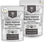 Organic Gelatinized Black Maca 3X Stronger 200 Capsules for Men & Women, Natural Energy Supplement for Focus, Performance, Stamina & Endurance, Mood Enhancement & Stability, Mental Clarity 1000mg x 2