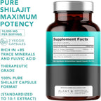 Pure Himalayan Shilajit Capsules - 10,000mg Maximum Potency | Fulvic Acid + 85 Trace Minerals | Energy Boost, Immune Support, Cognitive Function | 90 Veggie Pills for Men & Women