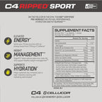 C4 Ripped Sport Pre Workout Powder Fruit Punch - NSF Certified for Sport + Zero Sugar Preworkout Energy Supplement for Men & Women - 135mg Caffeine + Weight Loss - 30 Servings