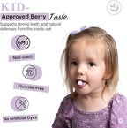 Living Well Kids Calcium & Tooth Support – Chewable Bone Health Vitamins with D3 + K2, Magnesium & Zinc – Strong Teeth & Enamel Defense – Berry Flavor – Fluoride-Free, Non-GMO