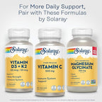 SOLARAY Vitamin C 500mg, Two-Stage Timed Release - Antioxidant and Immune Support Supplement - Vitamin C with Rose Hips and Acerola, Vegan, Gluten Free, 60-Day Guarantee, 100 Servings, 100 VegCaps