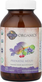 Garden of Life Organics Prenatal Multivitamin with Folate, B6, B12, D3 & Iron – Prenatal Vitamins for Women with Energy Metabolism Support for Healthy Fetal Development, Non-GMO, Vegan, 60 Servings