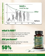 Liposomal NAD+ Resveratrol Supplement - NMN Alternative with Trans-Resveratrol, Quercetin & Fisetin - NAD Plus Booting for Women and Men, Support Cellular Energy & Healthy Aging, Non-GMO | 60 Capsules