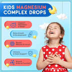 Magnesium Glycinate Liquid for Kids, Kids Magnesium Drops with L-Theanine, Calcium, Zinc, Vitamin D3 K2 for Sleep, Calm, Mood, Relaxation, Focus, Brain, Bones, Natural Cherry Flavor 2 Fl Oz