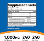 Nutricost Fish Oil Omega 3 Softgels with EPA & DHA (1000mg of Fish Oil, 560mg of Omega-3), 240 Softgels, Non-GMO, Gluten Free. (Pack of 2)