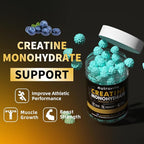 Nutravita NSF Certified Creatine Gummy - Creatine Monohydrate Gummies for Men & Women-5g of Creatine Monohydrate per Serving - Sugar Free,Vegan, Blueberry Flavor, 120 Count
